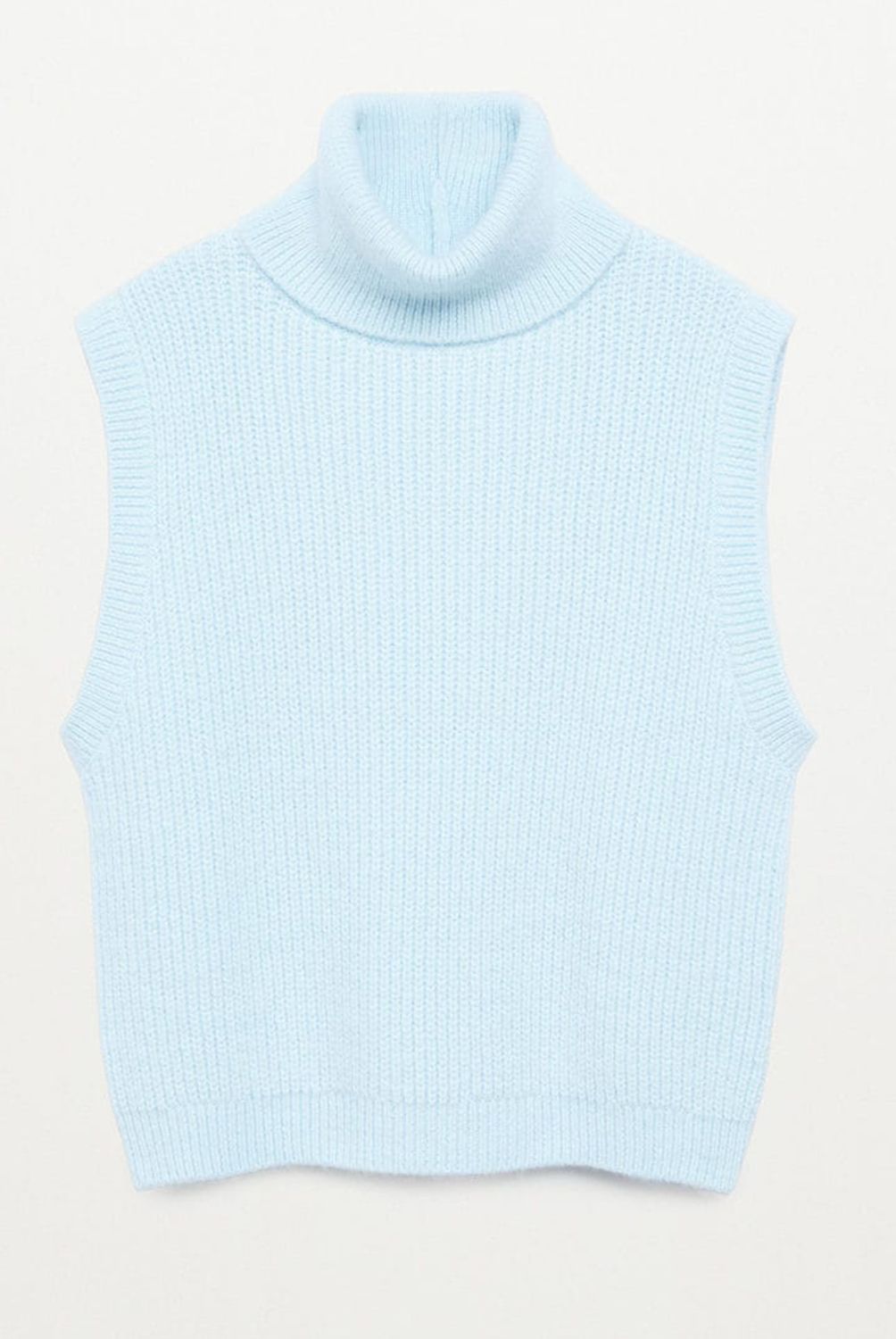 MANGO - Chaleco Sin Mangas Cuello Alto Chalet Mujer