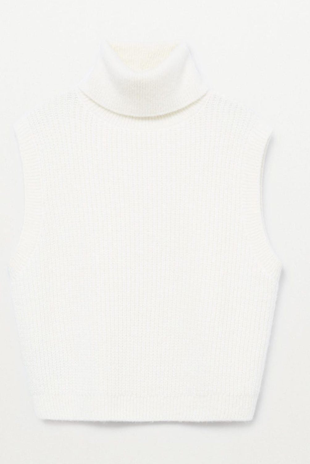 MANGO - Chaleco Sin Mangas Cuello Alto Chalet Mujer