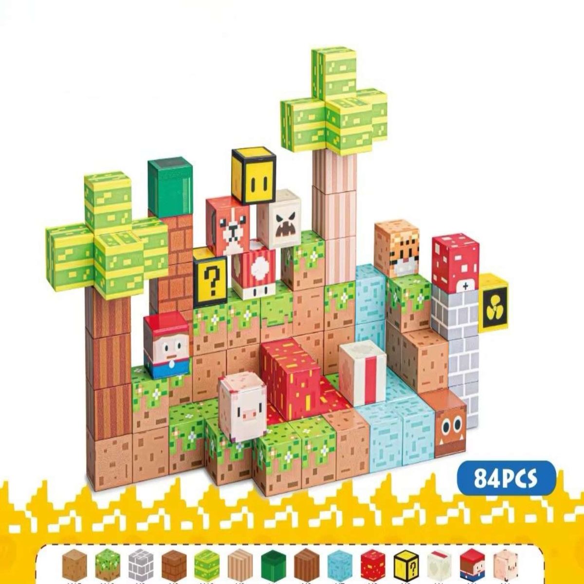 MINECRAFT - Juguete Cubo Magnetico 84 piezas diseño Mine-cratf