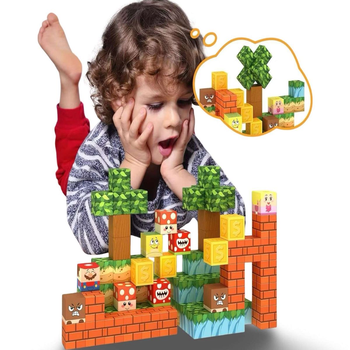 MINECRAFT - Juguete Cubo Magnetico 117 piezas diseño Mine-cratf