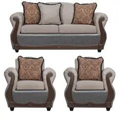 BLACK FACTORY - Juego de Living 2 1 1 Gran Columbia Beige Gris