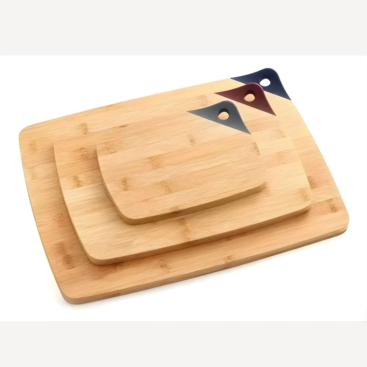 GENERICO - Set 3 Tablas De Picar Cortar Bambu Cocina Profesional
