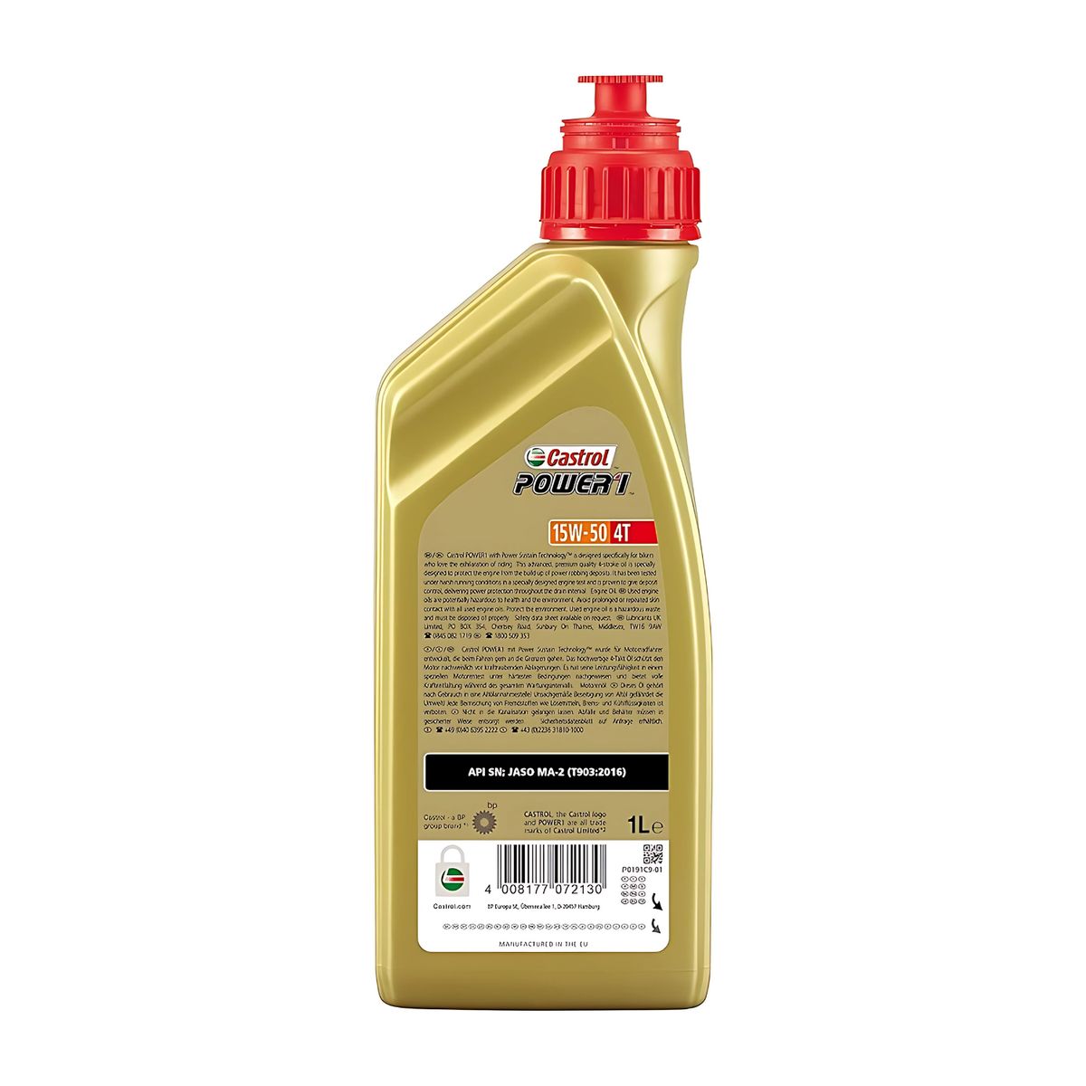 CASTROL - ACEITE CASTROL POWER 1 4T 1LT SEMISINTÉTICO 15W50