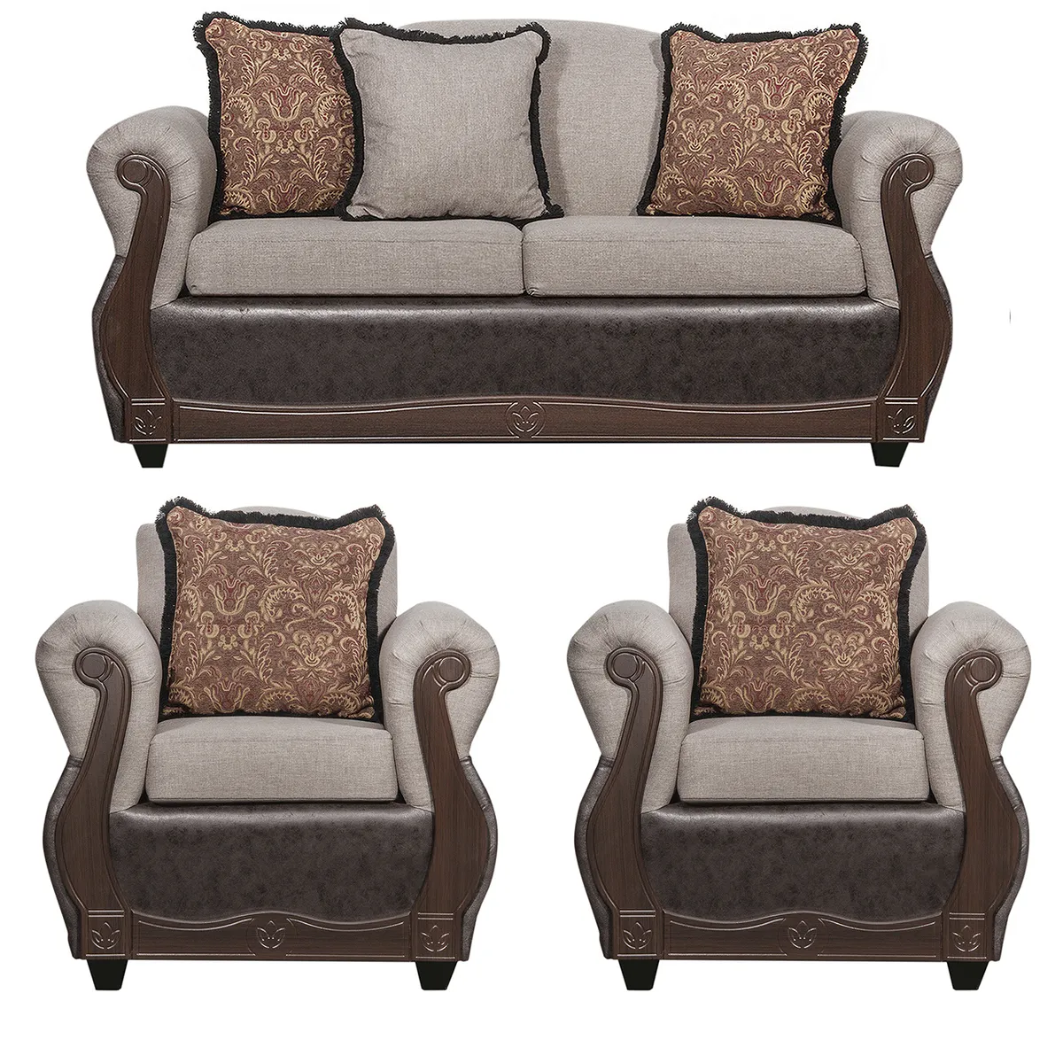 BLACK FACTORY - Juego de Living 2 1 1 Gran Columbia Beige Cafe