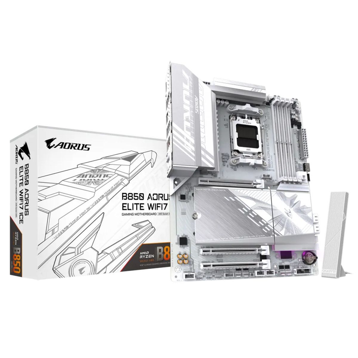 GIGABYTE - Placa Madre B850 Aorus Elite Wifi7 Ice