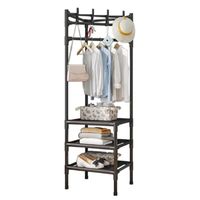 Perchero Organizador Esquinero Estante Colgador Multiuso Negro