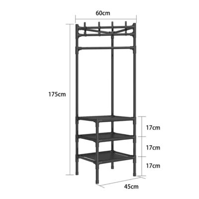 Imagen 2 del producto Perchero Organizador Esquinero Estante Colgador Multiuso Negro