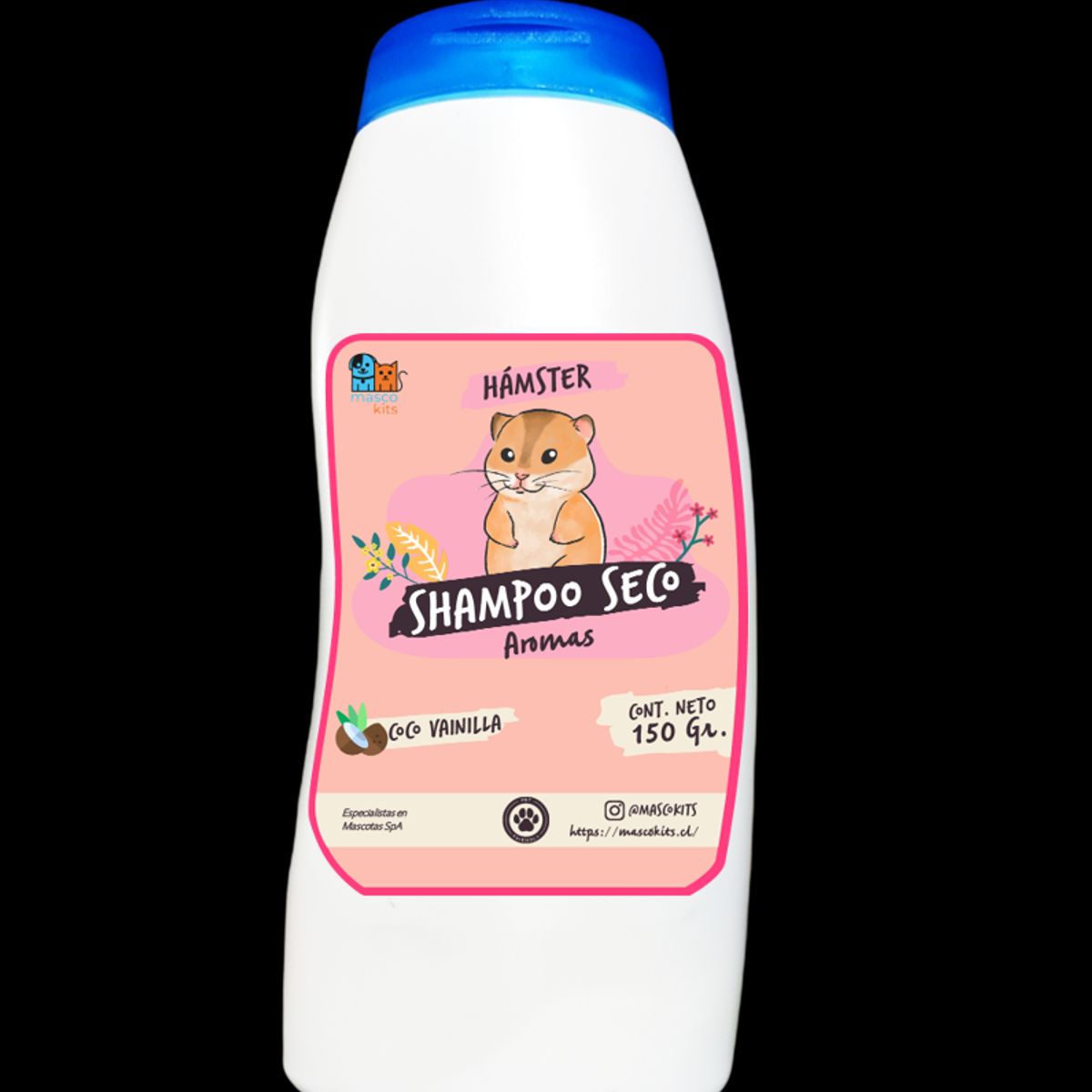MASCOKITS - Shampoo Seco P Hamster Y Roedores Aroma Coco Vainilla 150gr