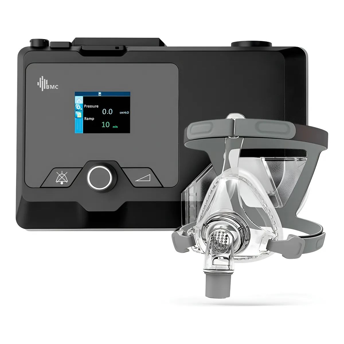 TOPMEDIC - BMC - Maquina CPAP Resmart Portatil Para la Apnea de Sueño + Mascara Oronasal, Tubo y Humidificador