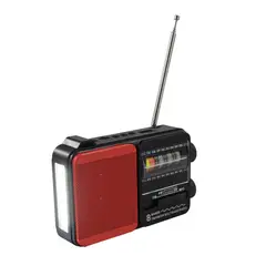 TECNOLAB - RADIO PORTATIL AMFMSW USBTF LUZ LED CARGA SOLAR ROJO