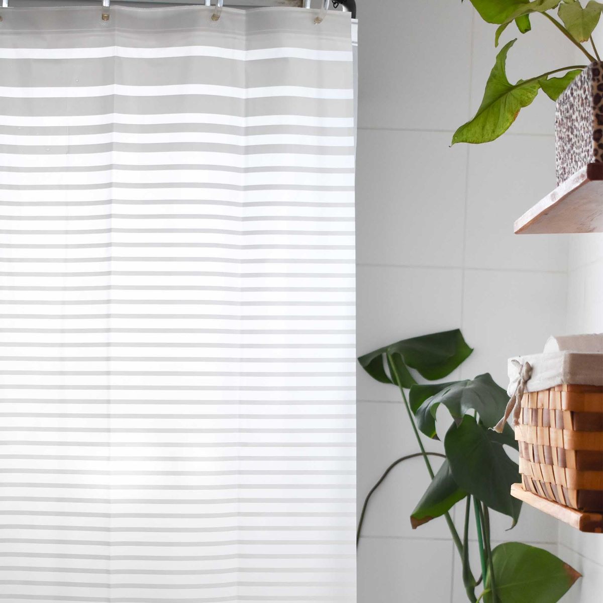 DECO EXPRESS - Cortina baño PEVA Arena Impermeable 180x180 Cms