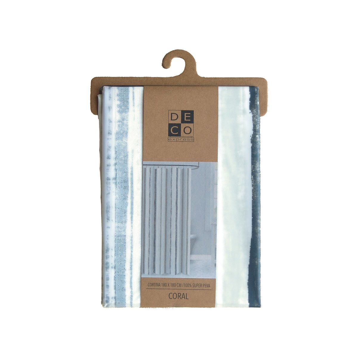 DECO EXPRESS - Cortina baño PEVA Coral Impermeable 180x180 Cms