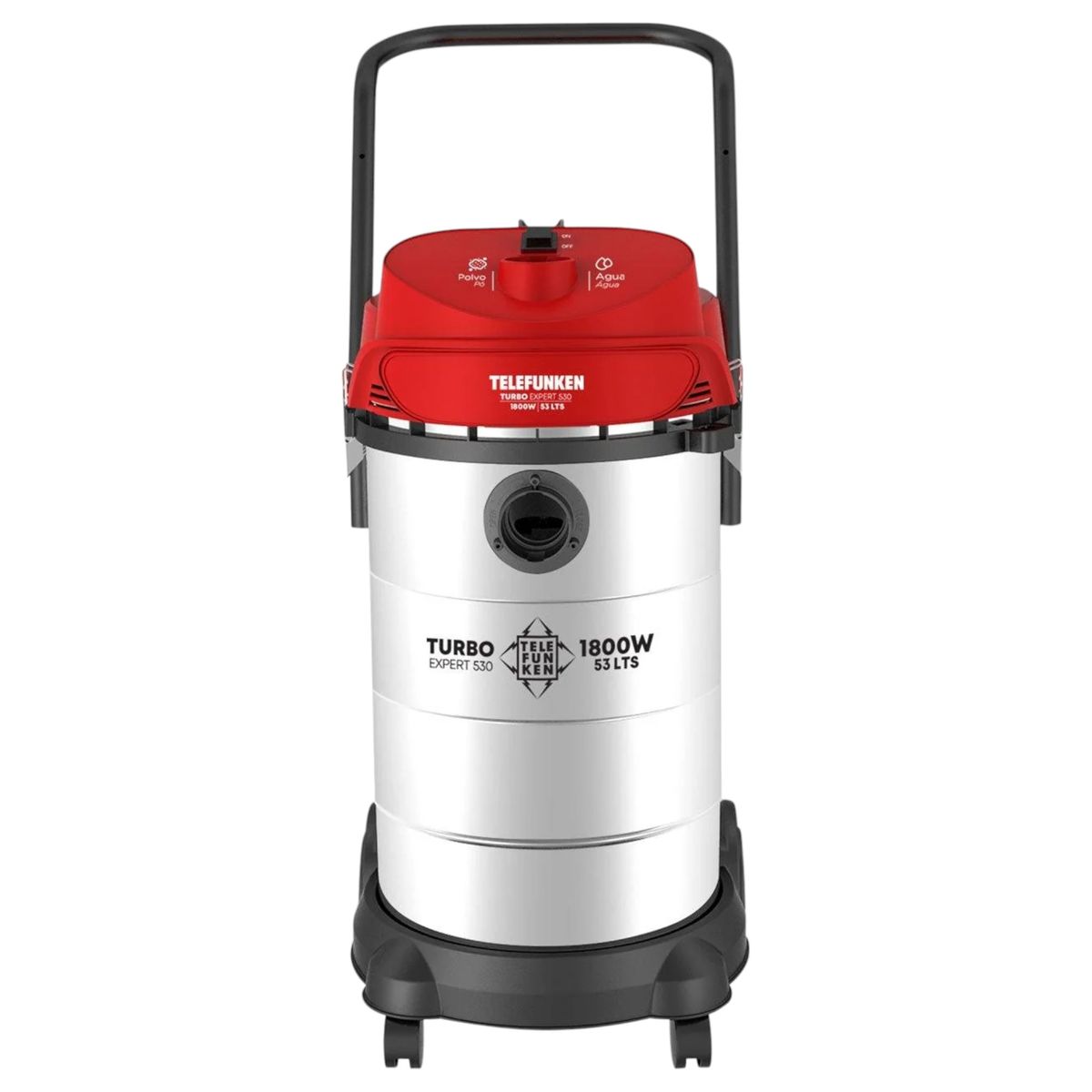 TELEFUNKEN - Aspiradora Profesional WET / DRY Turbo Expert 530 1800W / 53 Litros Inoxidable