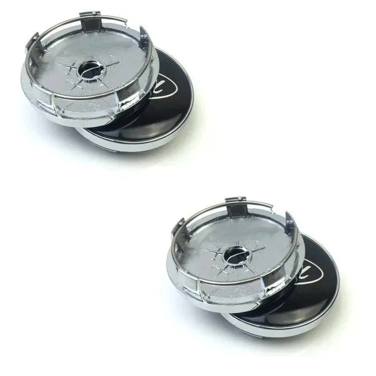 GENERICO - 4 Tapa Centro Llanta Compatible con Ford 60mm Negro