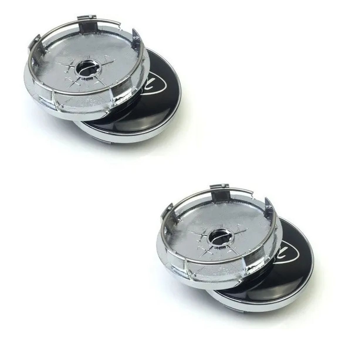 GENERICO - 4 Tapa Centro Llanta Compatible con Ford 60mm Negro