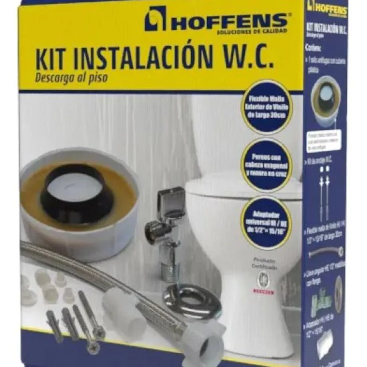 METALFER - Kit De Instalacion Wc Llave Angular Completo Hoffens
