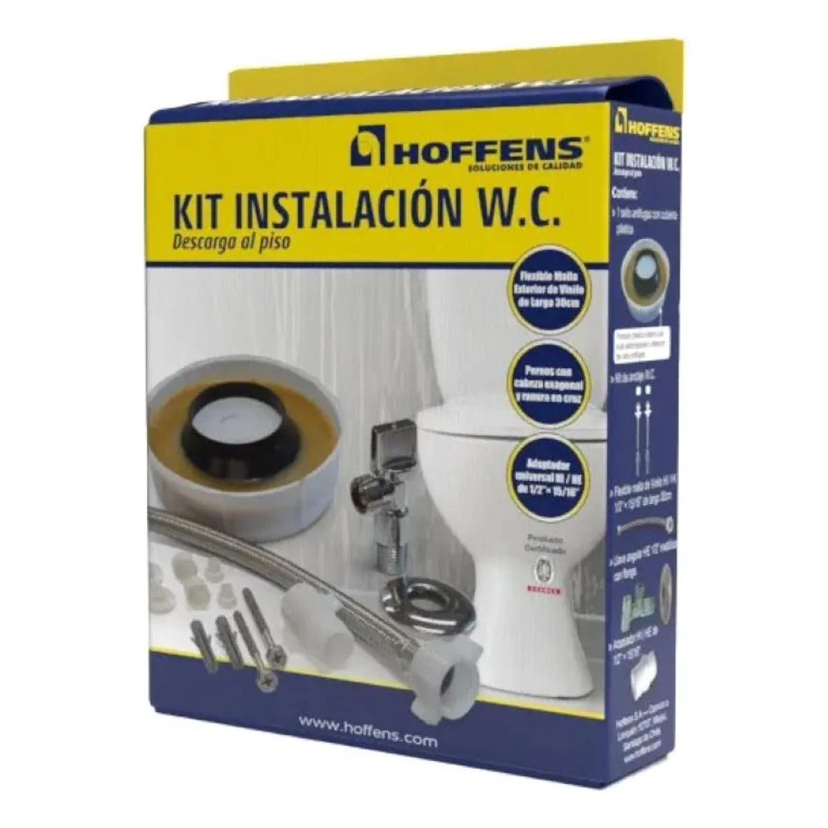 METALFER - Kit De Instalacion Wc Llave Angular Completo Hoffens