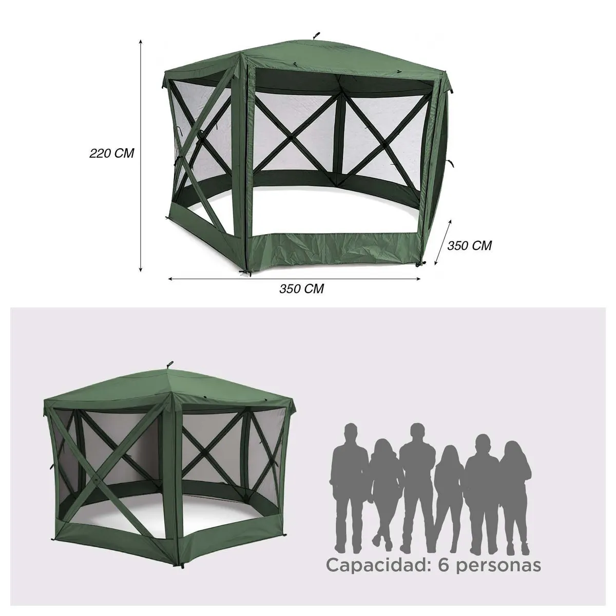 RUTTA - Toldo Comedor Camping Instantáneo 3.5 x 3.5 mts