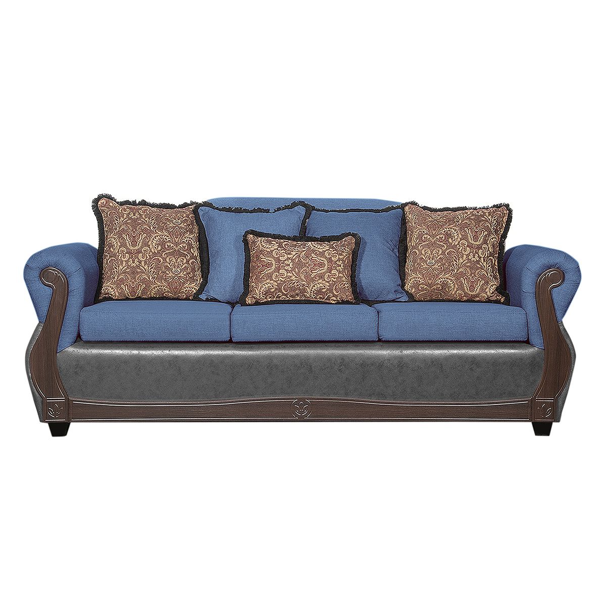 BLACK FACTORY - Sofa 3 Cuerpos Gran Columbia Azul Gris