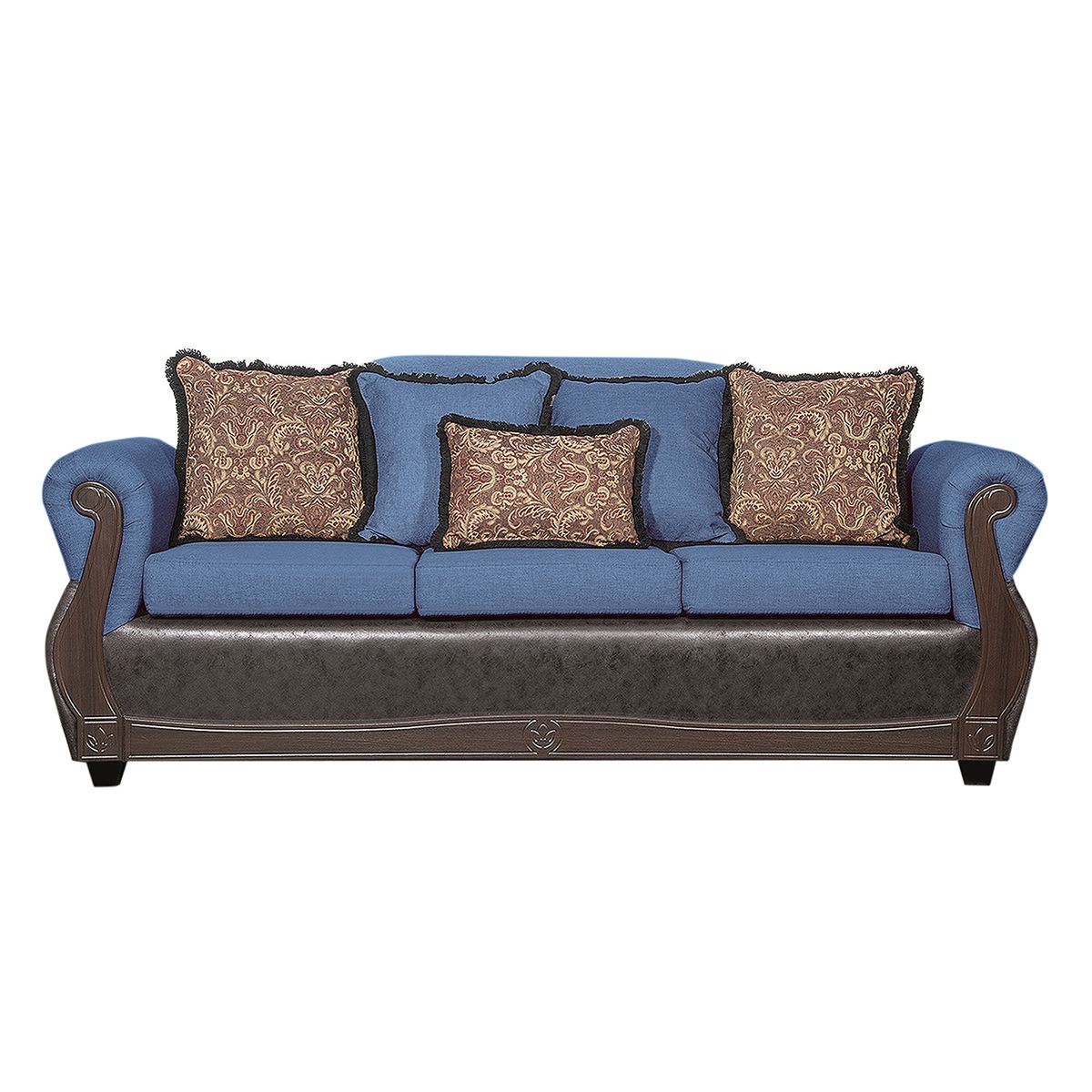 BLACK FACTORY - Sofa 3 Cuerpos Gran Columbia Azul Cafe