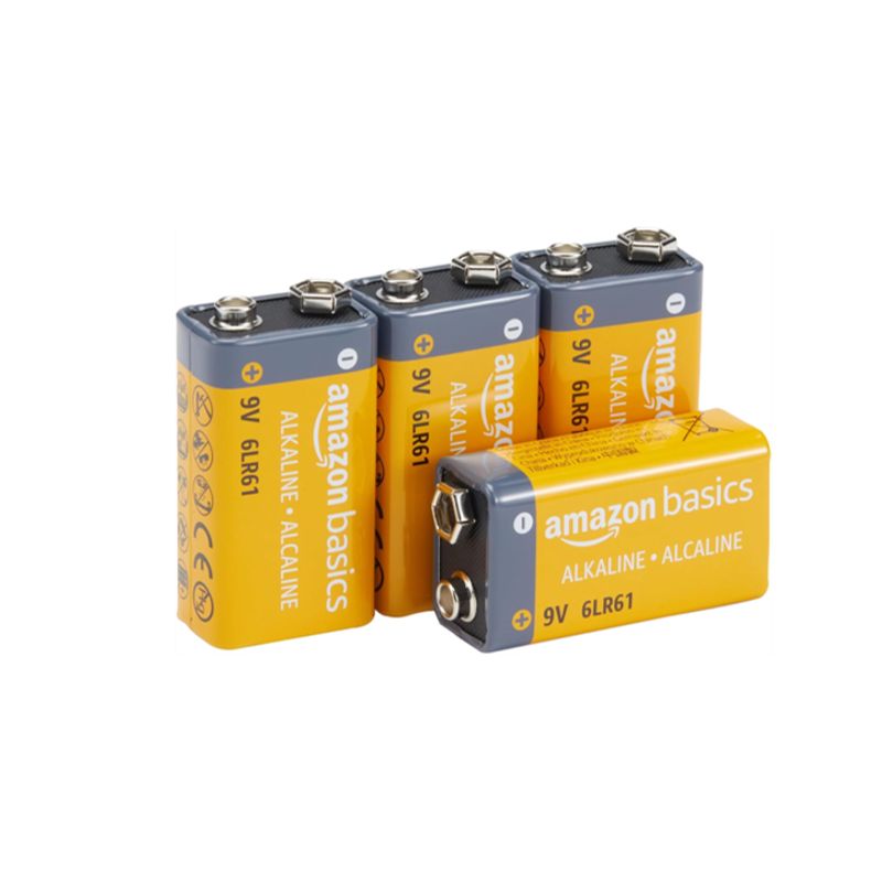 AMAZON BASICS - Batería De 9 Voltios 9v/6lr61, Pack De 8, Nuevo