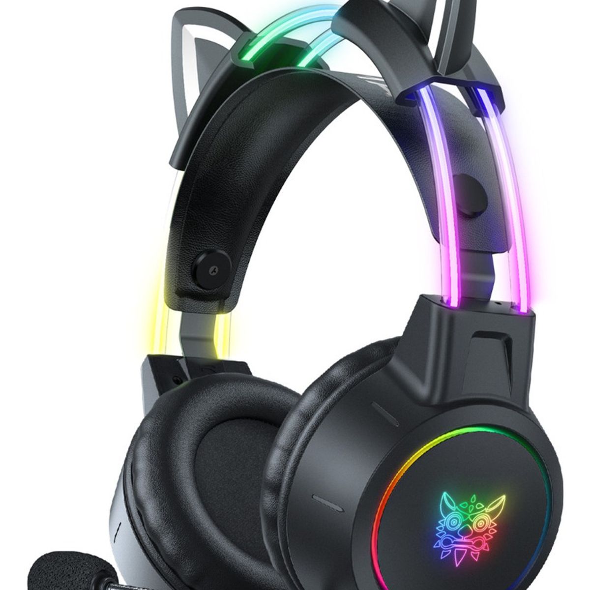 ONIKUMA - Audifono Gamer x15Pro Orejas de Gato Negro Cancelación Ruido
