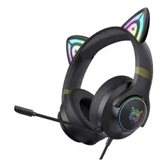 ONIKUMA - Audifono Gamer X30 Orejas de Gato Luz RGB Microfono Desmonta