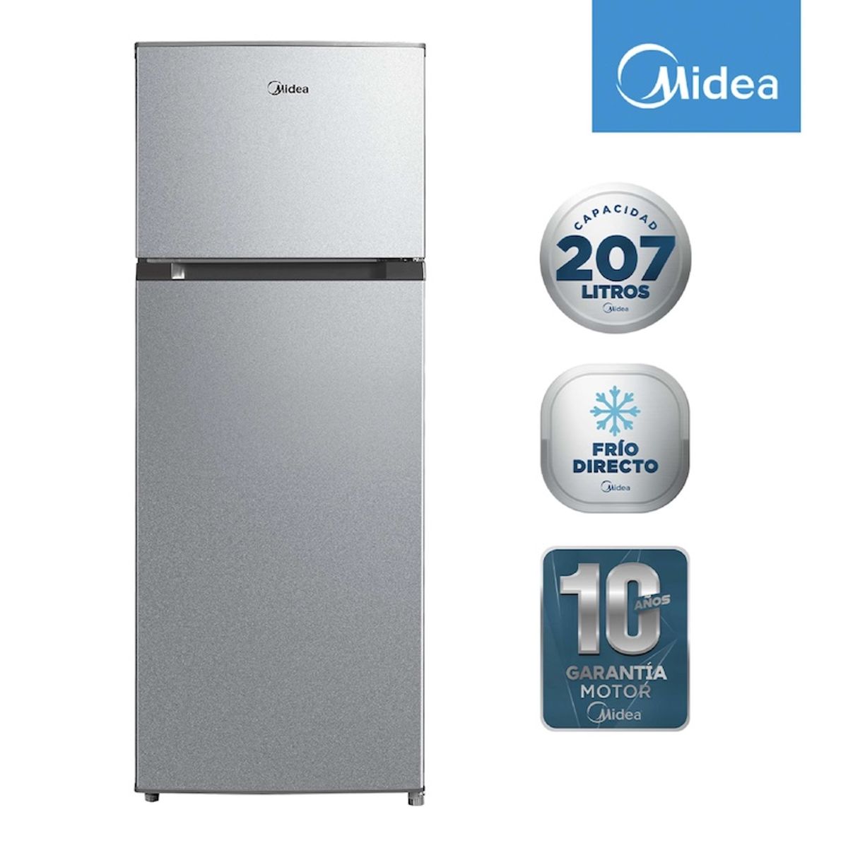MIDEA - Refrigerador Top Mount Frío Directo 207 Litros