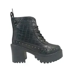 HERIEL - Botín Negro Plataforma Mujer