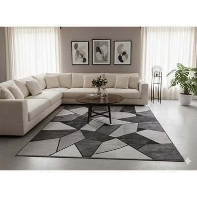 Imagen 2 del producto ALFOMBRA 200X240 CM DISEÑO GRIS PIEDRA ABSTRACTA ELEGANTE MODERNA DECORATIVA DCOIDEA