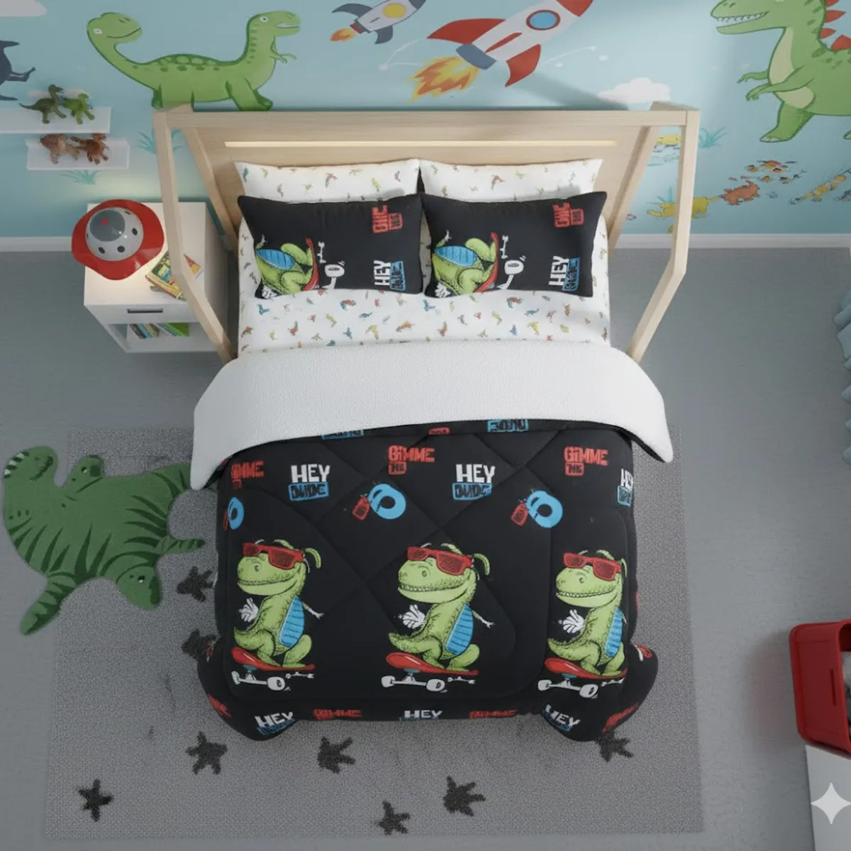 DIANA - COBERTOR DE NIÑO PARA INVIERNO PLUSH CON CHIPORRITO 1.5 PLAZA CON DISEÑO COCODRILO