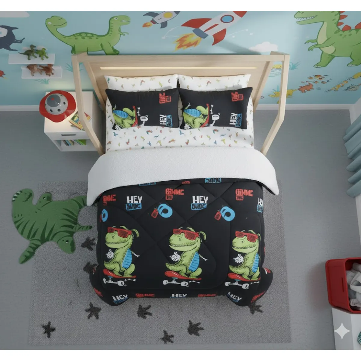 DIANA - COBERTOR DE NIÑO PARA INVIERNO PLUSH CON CHIPORRITO 1.5 PLAZA CON DISEÑO COCODRILO