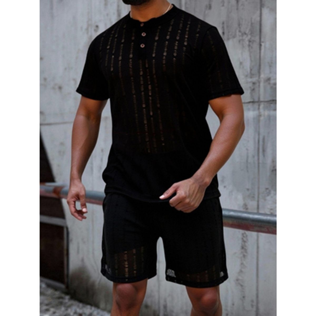 LIKE SHOP - Polera Hombre Manga Corta Tejida Estilo Casual Botones 0262