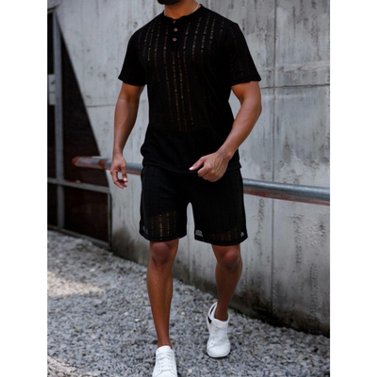 LIKE SHOP - Polera Hombre Manga Corta Tejida Estilo Casual Botones 0262