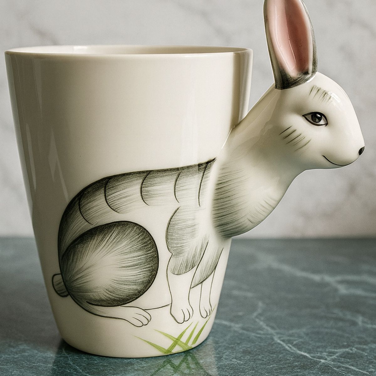 GENERICO - Taza de porcelana con Diseño de Conejo en 3D