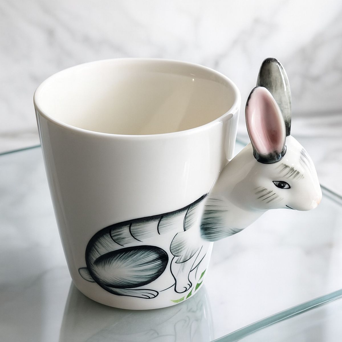 GENERICO - Taza de porcelana con Diseño de Conejo en 3D