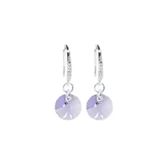 JOYAS MONTERO - Aros Sofia Baño Oro Blanco Creado con Cristal Swarovski® Violeta