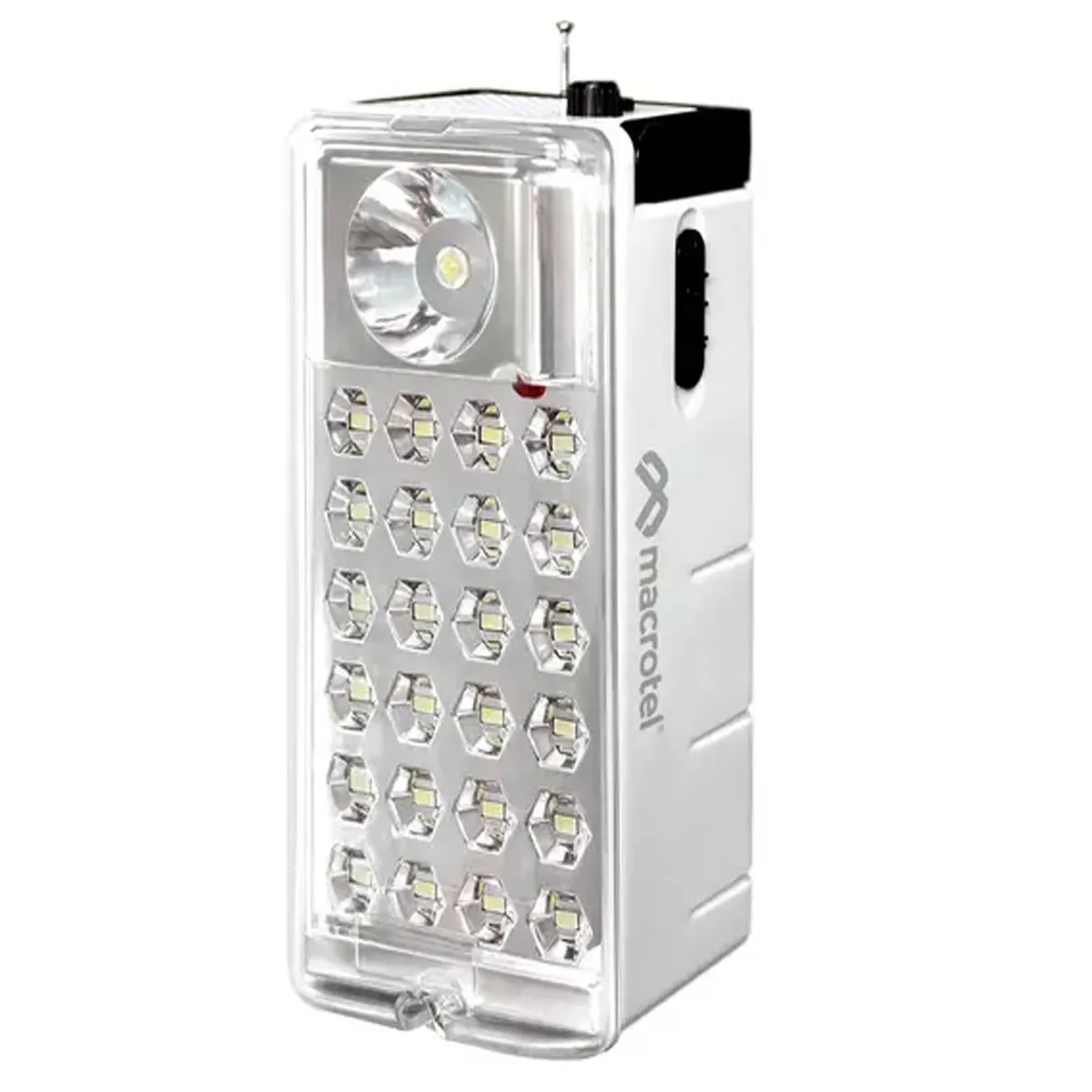 MACROTEL - LAMPARA LED DE EMERGENCIA RECARGABLE CON RADIO
