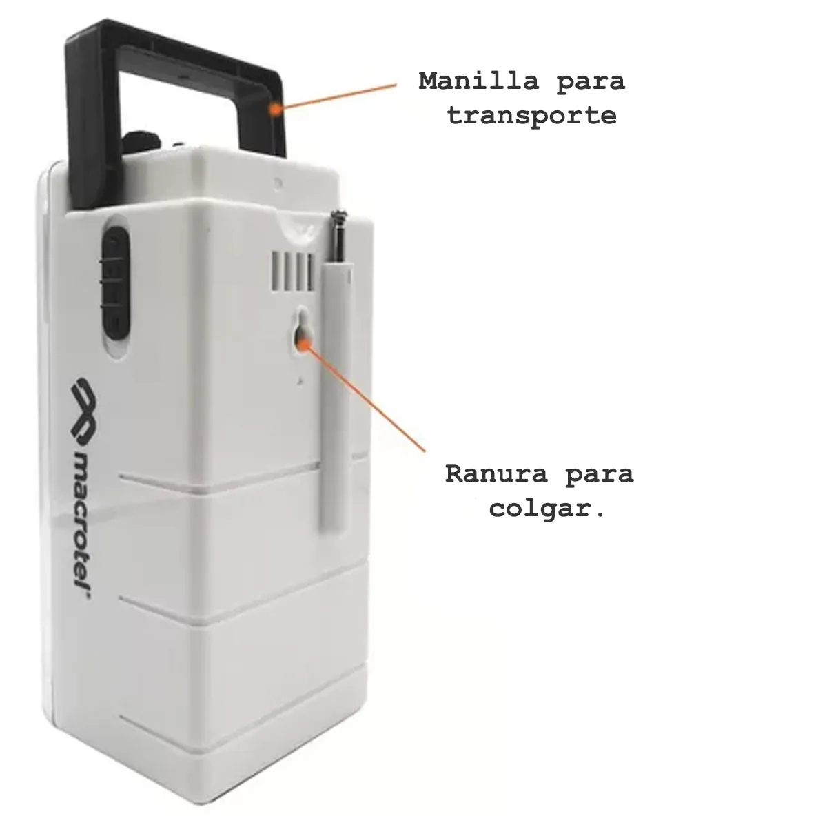 MACROTEL - LAMPARA LED DE EMERGENCIA RECARGABLE CON RADIO