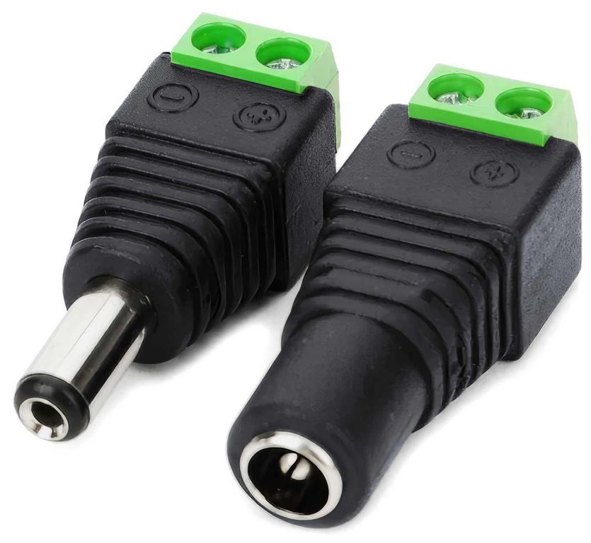 Conector Terminal Poder 5.5x2.1mm Jack Camaras Tiras Led