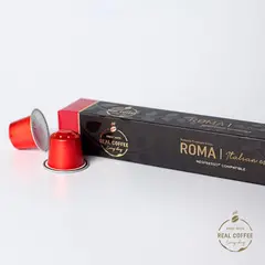 REAL COFFEE - 10 Cápsulas Compatibles Nespresso Roma ,