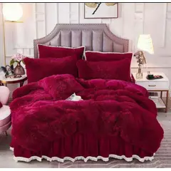 DIANA - PLUMON O COBERTOR PELUDO CON CHIPORRO 1.5 PLAZA COLOR LISO BURDEO 200CM X 230CM