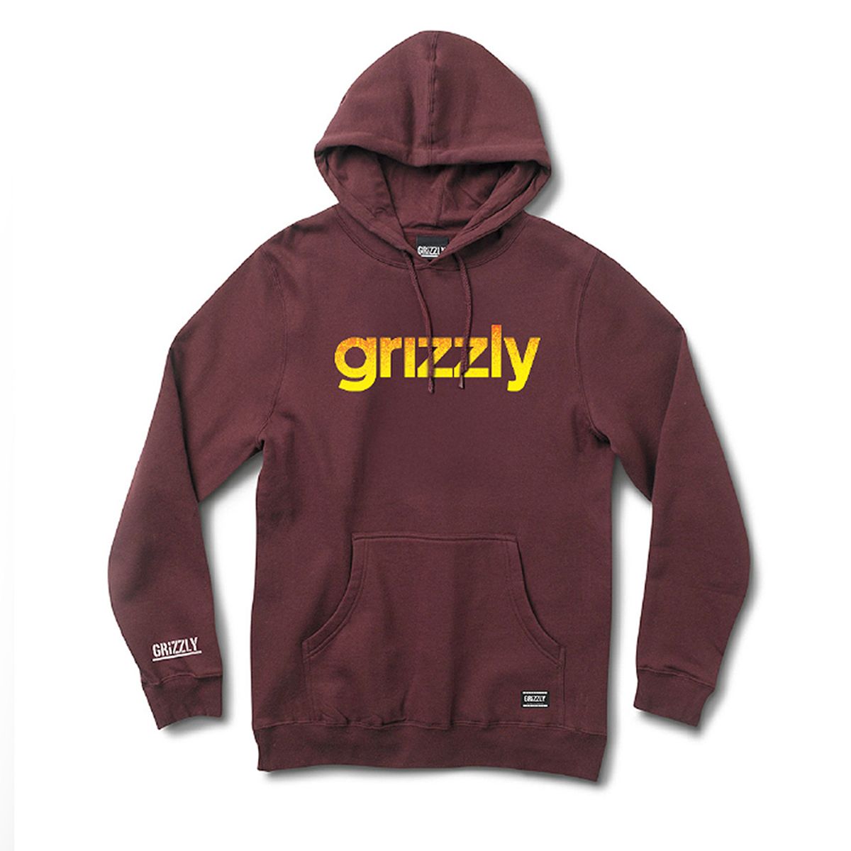 GRIZZLY - Poleron Hoodie Hombre Grizzly Griptape Lowercase Fadeaway Burdeo
