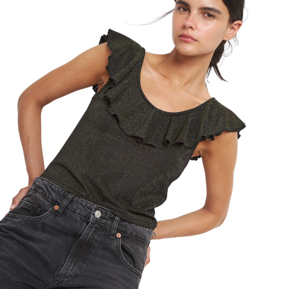 JACINTA TIENDA - Polera Olimpia bright negra Jacinta Tienda