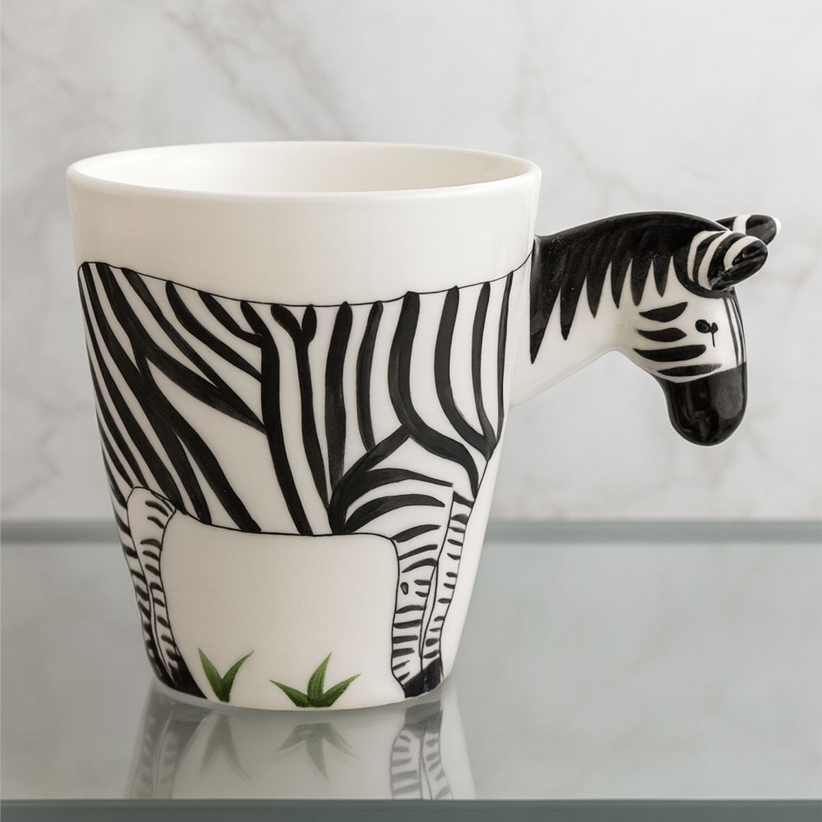 GENERICO - Taza de porcelana con Diseño de Cebra en 3D