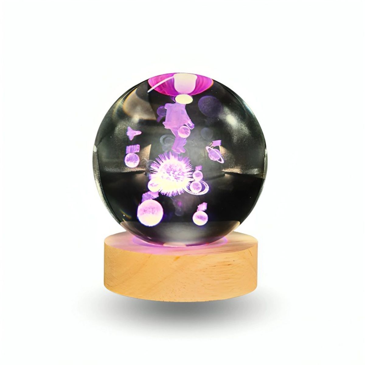 GENERICO - Lampara Bola De Cristal LED RGB Colores Astronauta