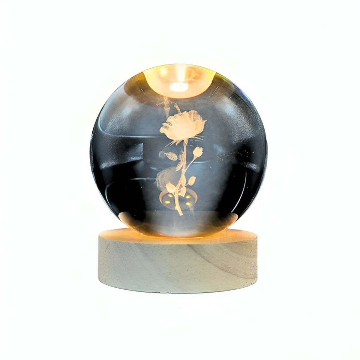 GENERICO - Lampara Bola De Cristal LED Rosa