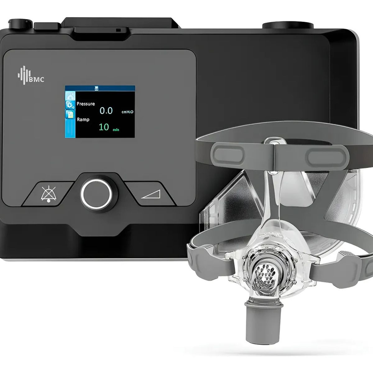 TOPMEDIC - BMC - Maquina CPAP Resmart Portatil Para la Apnea de Sueño + Mascara Nasal, Tubo y Humidificador