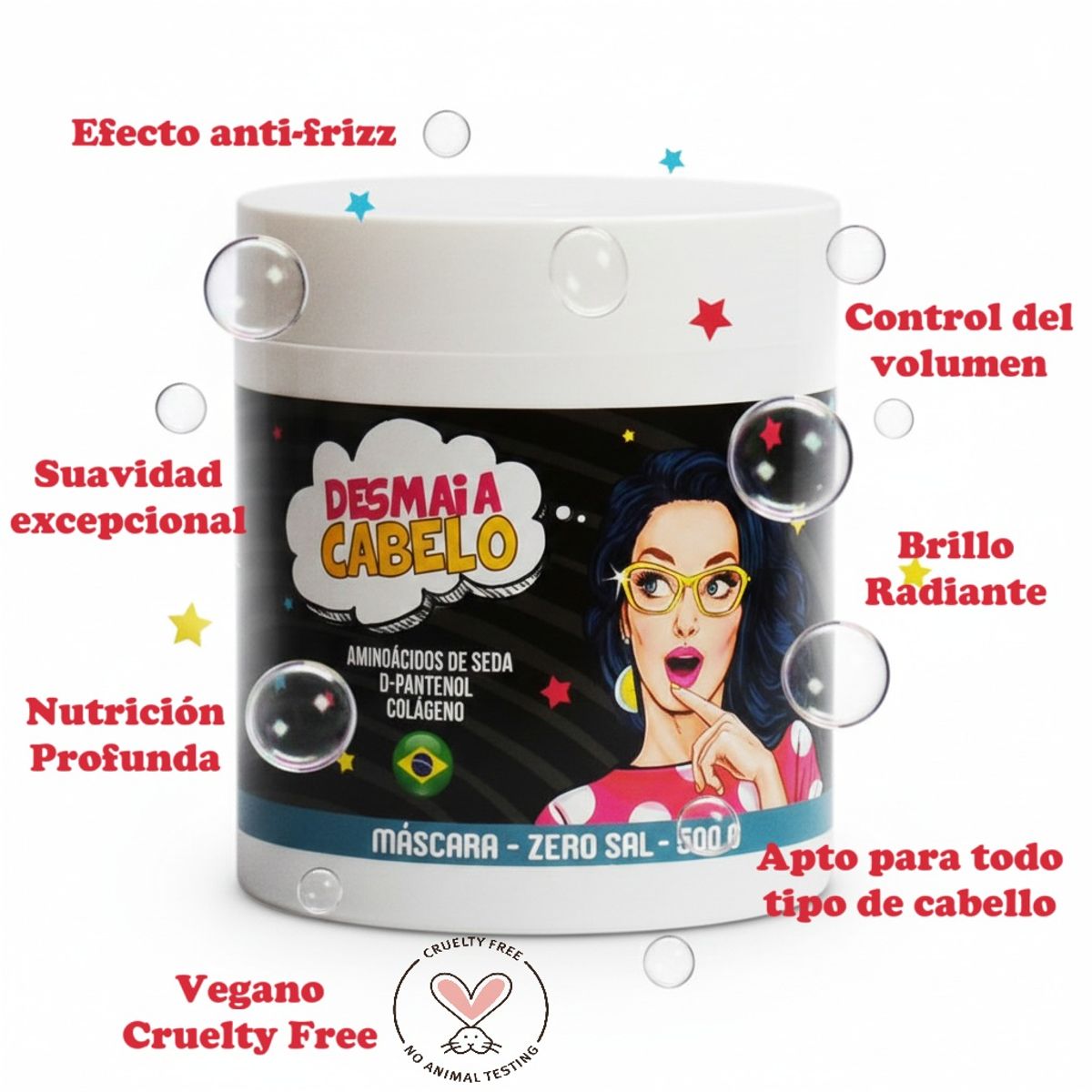 MAR BEAUTY - Máscara Hidratante Desmaia Cabelo Mar Beauty 500g