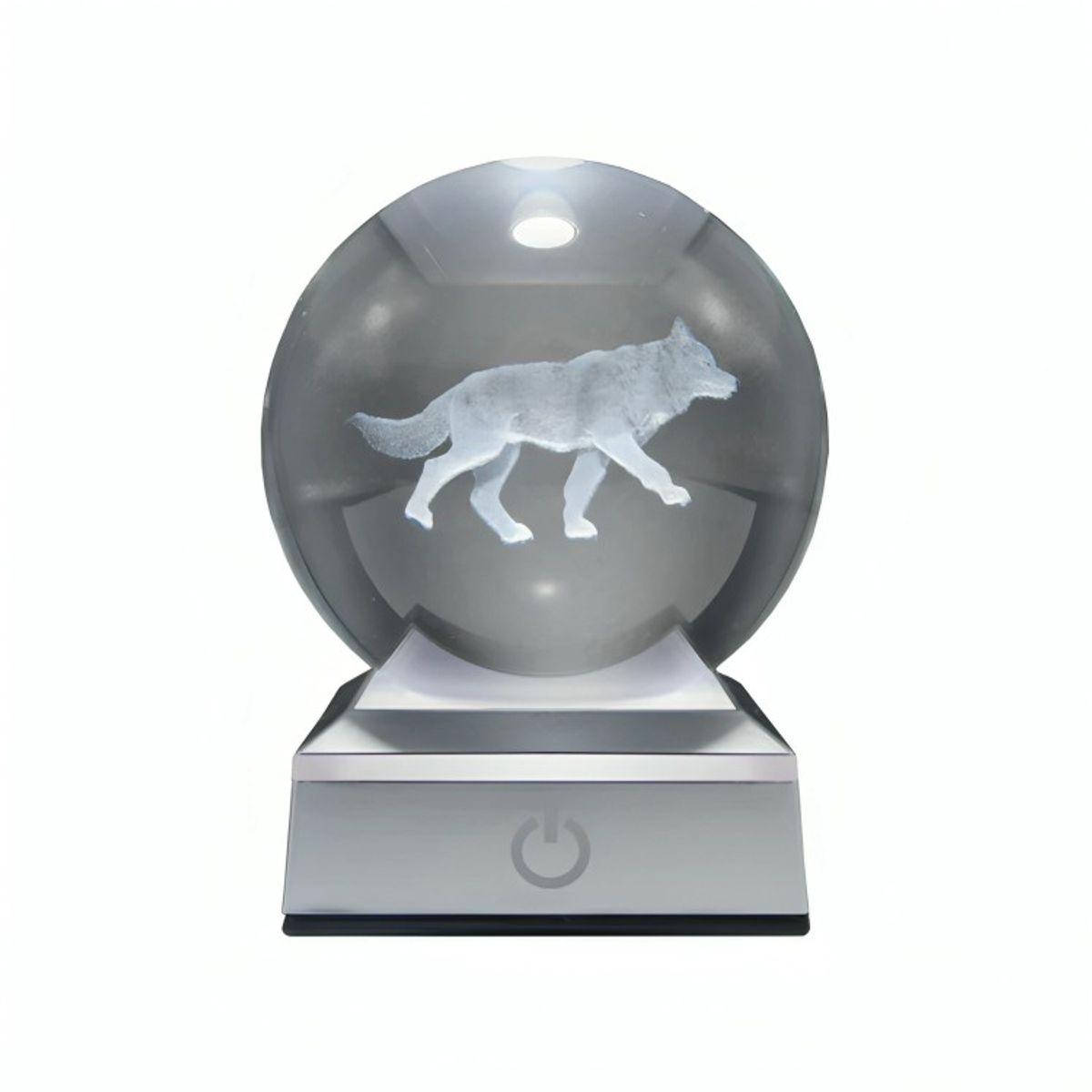 GENERICO - Bola de Cristal LED RGB Diseños 3D Multicolor Lobo